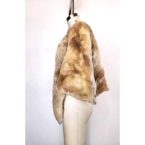 40s 50s Rabbit Fur Stole Cape Capelet Shawl Shrug Mid Century SOFT Wedding OS - Picture 5 of 8